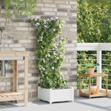 Garden Planter White 40 x 40 x 126 cm Plastic 42002916
