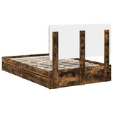 Storage Bed with Drawer Smoked Oak 120 x 190 cm Engineered Wood 3412711