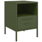 ZNTS Bedside Cabinets 2 pcs Olive Green 36x39x50.5 cm Steel 843063