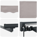 Manual Awning Frame with LEDs Light Grey and Anthracite 3 x 2 m 3420758