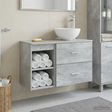 Bathroom Furniture Set 2 pcs Concrete Grey Engineered Wood 3403867