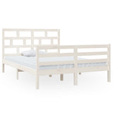 3101284 Bed Frame without Mattress White Solid Wood 140x200 cm