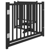 Dog Gate with Door Foldable 4 Panels Black 320 cm Solid Wood Fir 352289