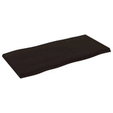 Table Top Dark Brown 100x50x cm Treated Solid Wood Live Edge 364017