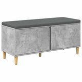 Hall Bench with Cushion Concrete Grey 100 x 38 x 46 cm 891539