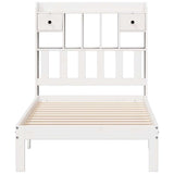 Bookcase Bed without Mattress White 75x190cm Solid Wood Pine 3322586