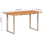 ZNTS Dining Table 140x70x76 cm Solid Acacia Wood 286478