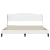 Bed Frame with Headboard White 180 x 200 cm Faux Leather 42027873