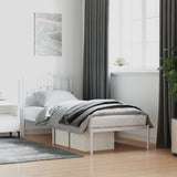 Metal Bed Frame without Mattress with Headboard White 80x200cm 373829