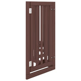 Dog Gate with Door Foldable 6 Panels Brown 300 cm Poplar Wood 352263