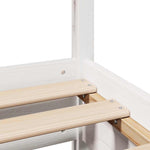 ZNTS Bed Frame without Mattress White 135x190 cm Double Solid Wood Pine 3301765