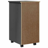 Rolling Cabinet with Drawers MOSS Grey Solid Wood Pine 355905