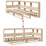 ZNTS Bookcase Bed without Mattress 75x190cm Solid Wood Pine 3324523