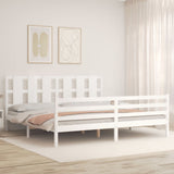 Bed Frame without Mattress White Super King Size Solid Wood 3194132