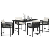 Garden Dining Set 5 pcs Black Poly Rattan 3380742