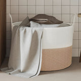 Storage Basket Brown and White 51x33 cm Cotton 358492