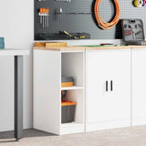 Garage Storage Cabinet White 30x51x85 cm Solid Wood Pine 860526