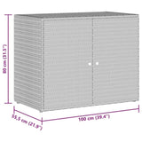 Garden Storage Cabinet Black 100x55.5x80 cm Poly Rattan 319868