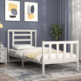 Bed Frame without Mattress White 90x200 cm Solid Wood Pine 3192867