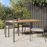 Garden Table Grey 150 x 90 x 75 cm Poly Rattan 362545