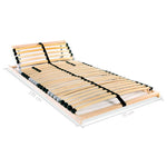 ZNTS Slatted Bed Bases without Mattress 2 pcs with 28 Slats 70x200 cm 3051415