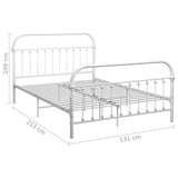 284494 Bed Frame without Mattress White Metal 120x200 cm