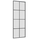 Sliding Door with Hardware Set Black 76x205 cm ESG Glass 3375943