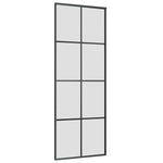 Sliding Door with Hardware Set Black 76x205 cm ESG Glass 3375943