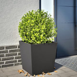 ZNTS Garden Planter Black 50x50x50 cm Steel 851066