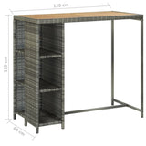 5 Piece Garden Bar Set with Cushions Poly Rattan Grey 3095460