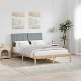 Bed Frame with Headboard Brown 135 x 190 cm Solid Pine Wood 878899