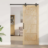 Sliding Door ORKDAL Brown 86 x 211 cm Solid Pine Wood 3333624