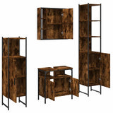 4 Piece Bathroom Cabinet Set Smoked Oak Engineered Wood 3214767