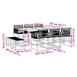 11 Piece Garden Dining Set Black Poly Rattan 3295054