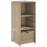 Garden Storage Cabinet Beige 50x55x115 cm Poly Rattan 365550