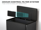45L Kitchen Bin, Pedal Bin with Soft-Close and Stay-Open Lid, Removable Inner Bucket, Odor Control T3398P424981
