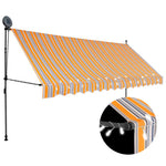 Manual Retractable Awning with LED 350 cm Yellow and Blue 145853