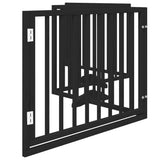 Dog Gate with Door Foldable 4 Panels Black 320 cm Poplar Wood 352193