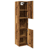 Bathroom Hanging Cabinet Old Wood 30x30x130 cm Engineered Wood 856221
