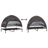Raised Dog Bed Folding Brown 127 x 81 x 108 cm Fabric and Steel 42008220
