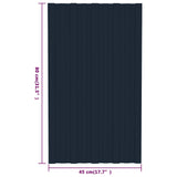 Roof Panel 12 pcs Anthracite 80 x 45 cm Galvanised steel 42047113