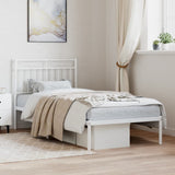 Metal Bed Frame without Mattress with Headboard White 90x190cm 373732