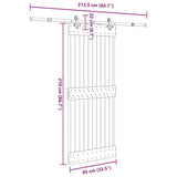 Sliding Door with Hardware Set 85x210 cm Solid Wood Pine 3332684