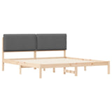 Bed Frame with Upholstered Headboard Dark Grey 180 x 200 cm 877820