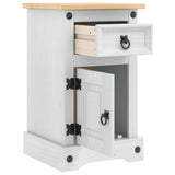 Bedside Table Corona White 35 x 32.5 x 58 cm Solid Pine Wood 42021183