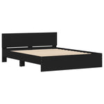 ZNTS Bed Frame without Mattress Black 140x190 cm 3207498