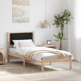 Bed Frame with Upholstered Headboard Black 80 x 200 cm 878291