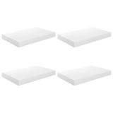 Floating Wall Shelves 4 pcs High Gloss White 40x23.5x3.8 cm MDF 323744