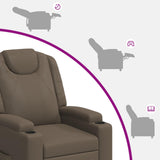 Recliner Massage Chair Grey 75 x 95 x 106 cm Fabric 42051150