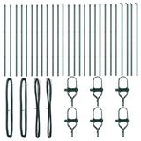 Embedded Fence Post 26 pcs Green Powder-Coated Steel 3350117